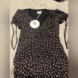 NWT Princess polly hattie floral midi dress size 4 black w pink & green flowers